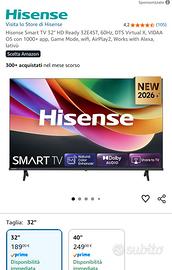 Nuova Hisense Smart TV 32" HD Ready 32E4ST