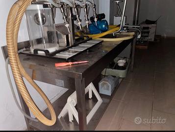 Tavolo lavoro in acciaio inox con ripiano 200x70