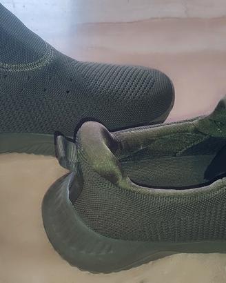 Sneakers slip on army green verde militare