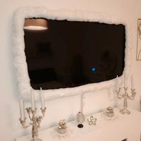  Cornice elastica in peluche bianco per TV o Specc