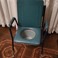 Sedia WC per anziani e disabili regolabile