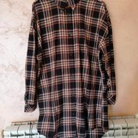 Camicione donna nero e arancio in caldo cotone