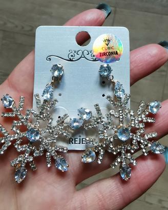 Orecchini pendenti Cubic Zirconia"fiocco di neve"