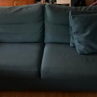 Divano letto due posti colore bli/verde petrolio