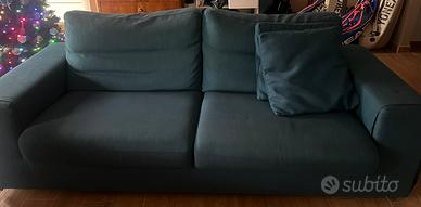 Divano letto due posti colore bli/verde petrolio