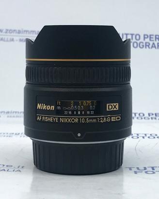Obiettivo NIKON DX AFS 10.5 2.8 FISHEYE GAR.USATO