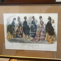 Coppia di stampe d’epoca con cornice in legno