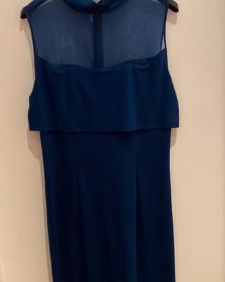 TwinSet Simona Barbieri vestito longuette blu elet