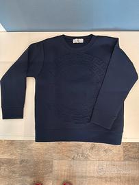 Felpa girocollo Versace blu logo rilievo-8 anni