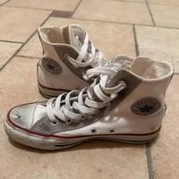 Converse ALL STAR cerniera lato bianco grigio.