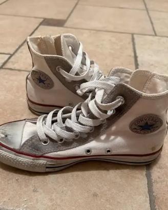 Converse ALL STAR cerniera lato bianco grigio.