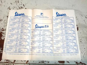brossure volantino piaggio vespa anni 60 originale