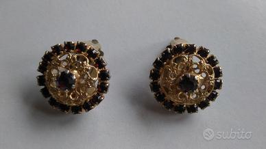 Due paia di orecchini vintage con brillantini