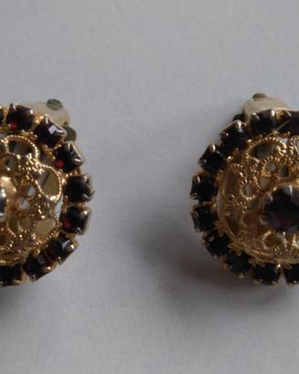 Due paia di orecchini vintage con brillantini