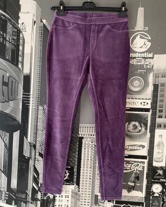 Pantaloni leggi gs velluto viola taglia M Sisi