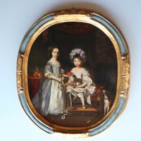Quadro di interno “Due sorelle patrizie” c.1960