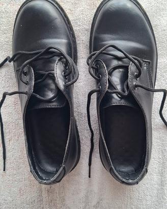 Scarpe donna stringate nere platform basse N. 38