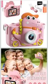 Macchina fotografica dinosauro rosa