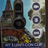 kit 3 lenti con clip per tutti i tipi di smartphon