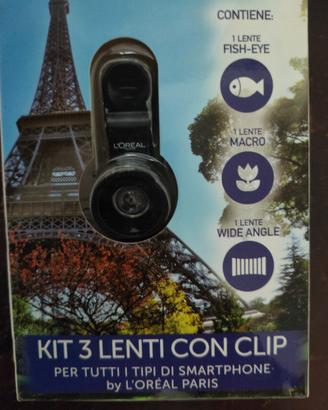 kit 3 lenti con clip per tutti i tipi di smartphon