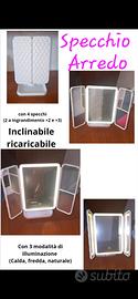 specchio arredo luci LED e ingrandimento