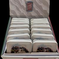Set di 12 portafogli con zip Fiat 500 storica bian