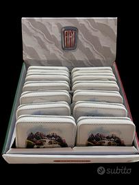 Set di 12 portafogli con zip Fiat 500 storica bian