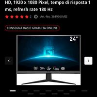 MONITOR MSI 24 POLLICI FULL HD 1920-1080 PICEL180