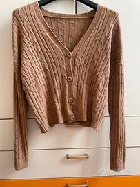 Cardigan corto a trecce
