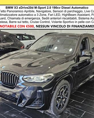 BMW x3 XDrive20d M-Sport C19" TETTO Navi CAM LED