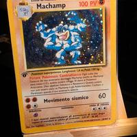 Carta Pokemon Machamp 1° edi set base holo 8/102