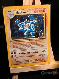 Carta Pokemon Machamp 1° edi set base holo 8/102