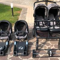 Passeggino trio gemellare