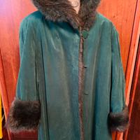 Cappotto anni 90 in alcantare e pelliccia vera