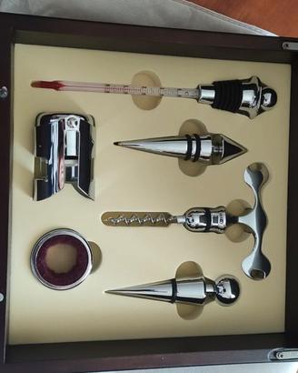 Kit elegante per vino set 6 pezzi Argento Valenti