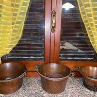 Tris pentole rame fine 800 29cm 26cm 24 cm