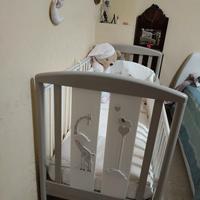 Culla PALI neonato  in legno bianco con ruote