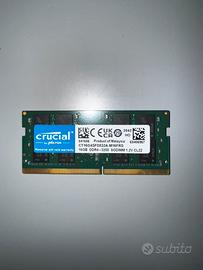 RAM Crucial  DDR4-3200(SODIMM), 16 GB cad.