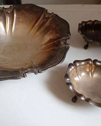 Set 3 ciotole centrotavola argentate vintage 