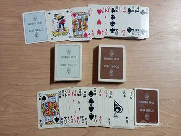 Coppia di mazzi di carte vintage