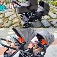 Peg Perego Ypsi passeggino + navicella gemellare