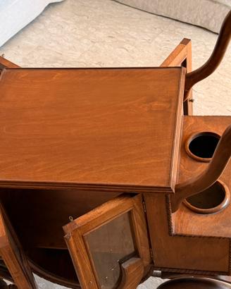 Carrozza bar in legno, porta bottiglie