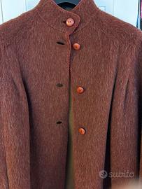 Cappotto mantellina donna color ruggine
