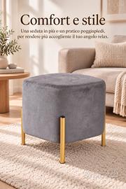 Pouf poggiapiedi in velluto di design