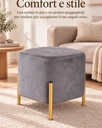 Pouf poggiapiedi in velluto di design