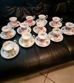 Set 12 Royal Albert Flower Of The Month Tazze+piat