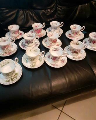 Set 12 Royal Albert Flower Of The Month Tazze+piat