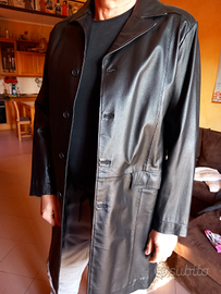 Trench giacca lunga pelle uomo