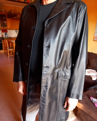 Trench giacca lunga pelle uomo