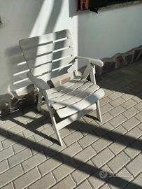 5x sedie da giardino bianche 